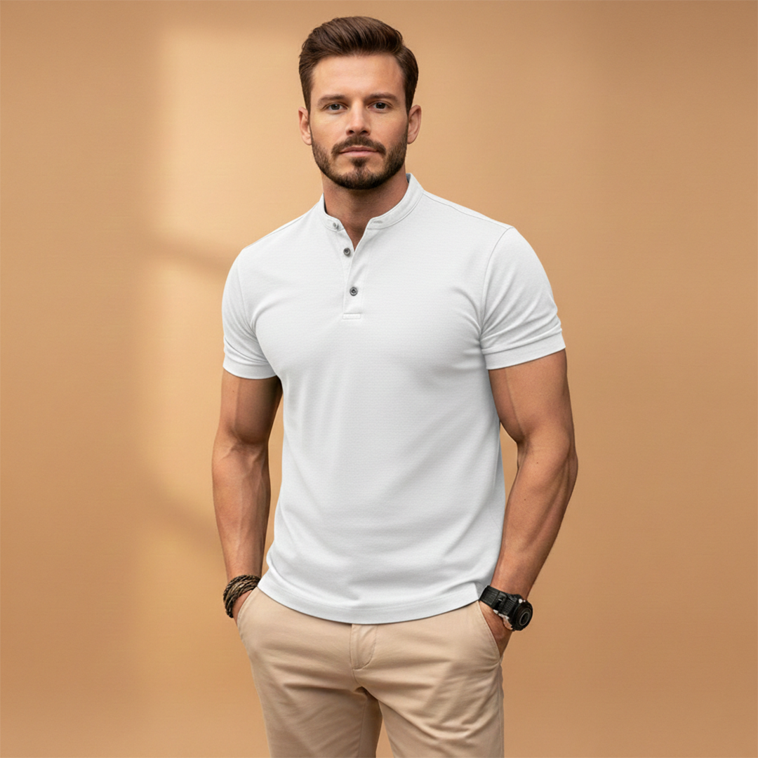 Men’s Polo Shirt with Short Sleeves and Cotton Fabric for Everyday Wear