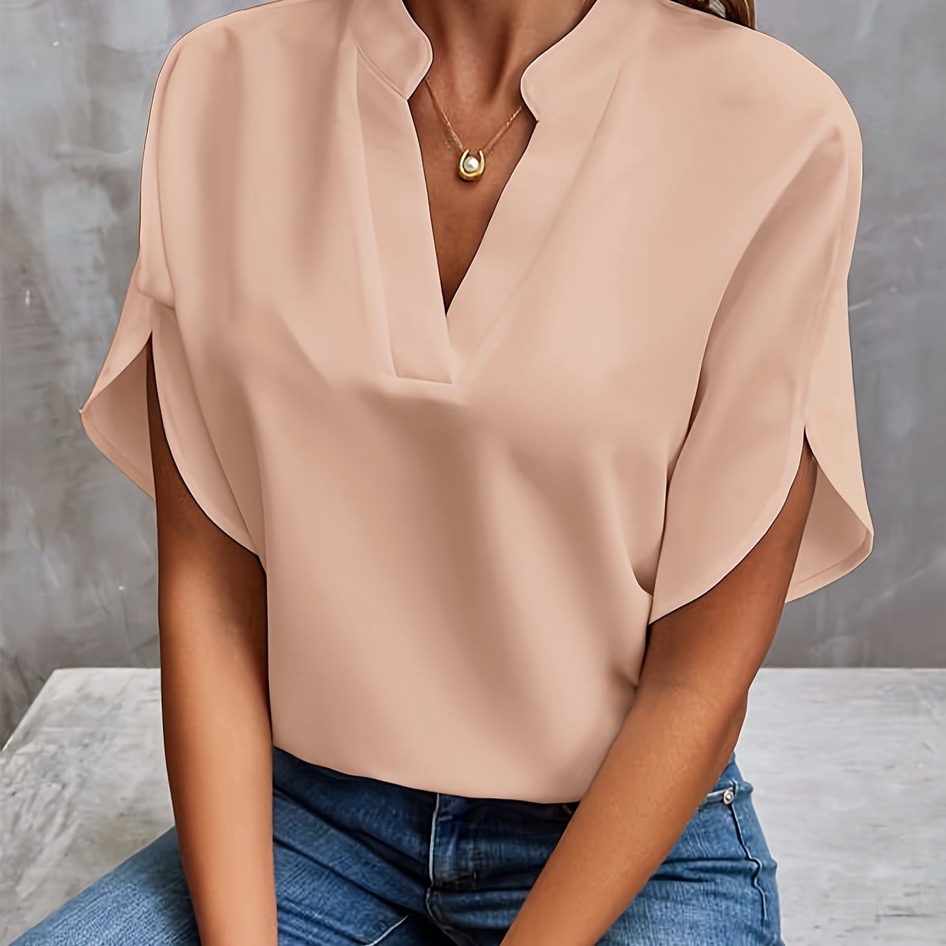 Women’s Satin Collared Blouse