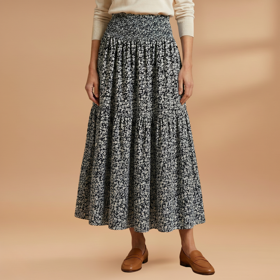 Women's Floral Skirt with Flowing Fabric and Flattering Silhouette