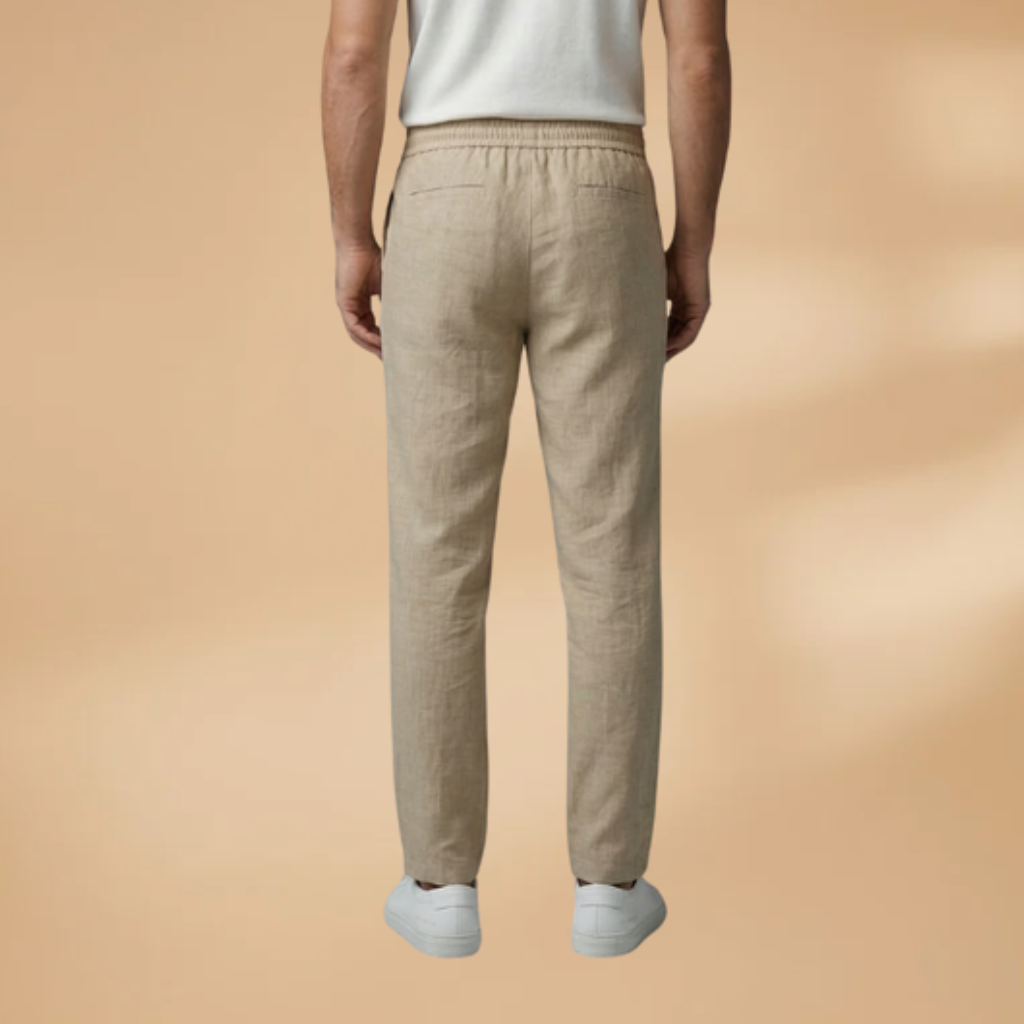 Men's Casual Trousers with Adjustable Waistband and Relaxed Fit