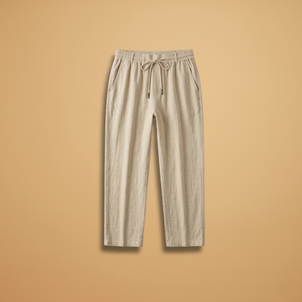Men's Casual Trousers with Adjustable Waistband and Relaxed Fit