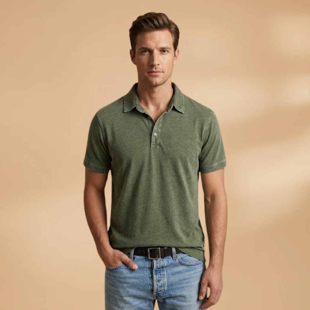 Men’s Polo Shirt with Classic Collar and Modern Fit