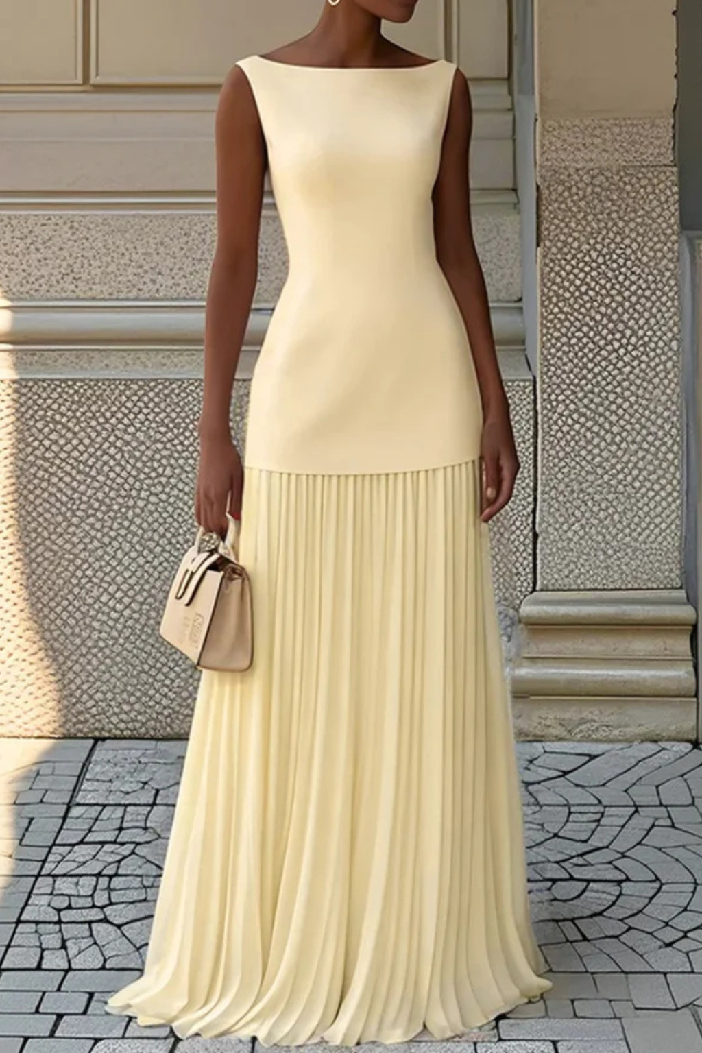 Eline | Women Elegant Pleated Formal Maxi Dress