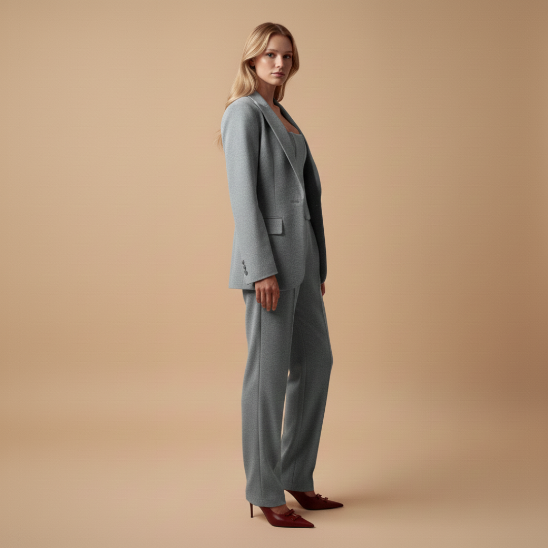 Women’s Trouser Suit with Corset Blazer and Defined Waist