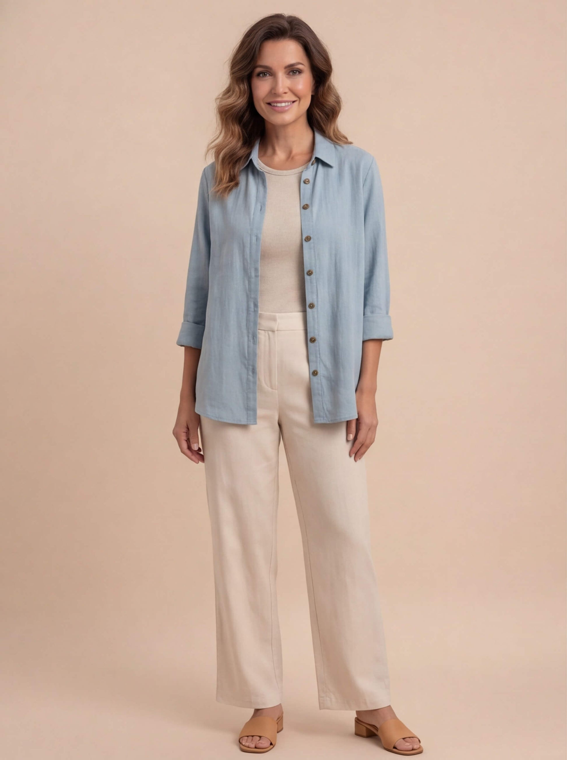 Women’s Top – Lightweight Long-Sleeve Relaxed Blouse