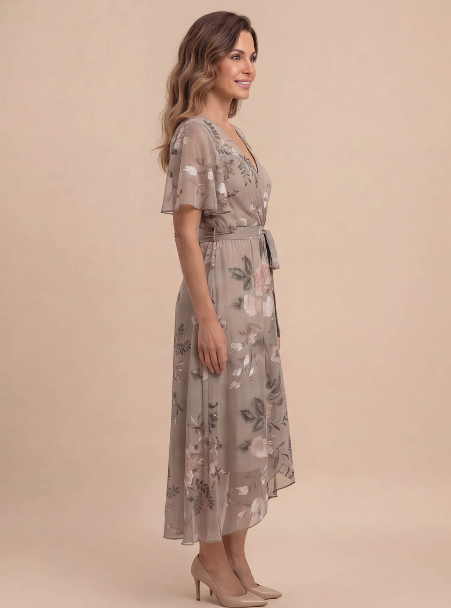 Women’s Floral V-Neck Midi Dress