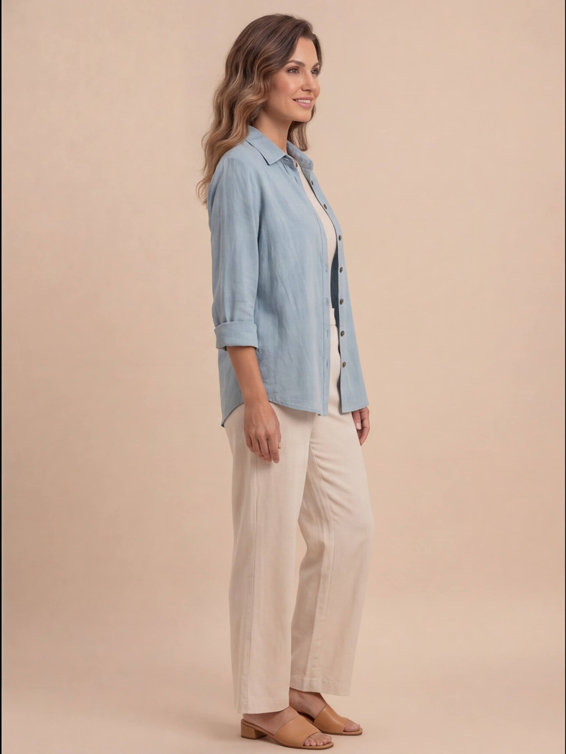 Women’s Top – Lightweight Long-Sleeve Relaxed Blouse