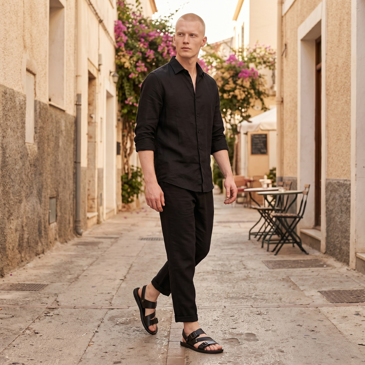Dylan | Men's Sandals with Adjustable Crossed Straps - Ergonomic Comfort Design