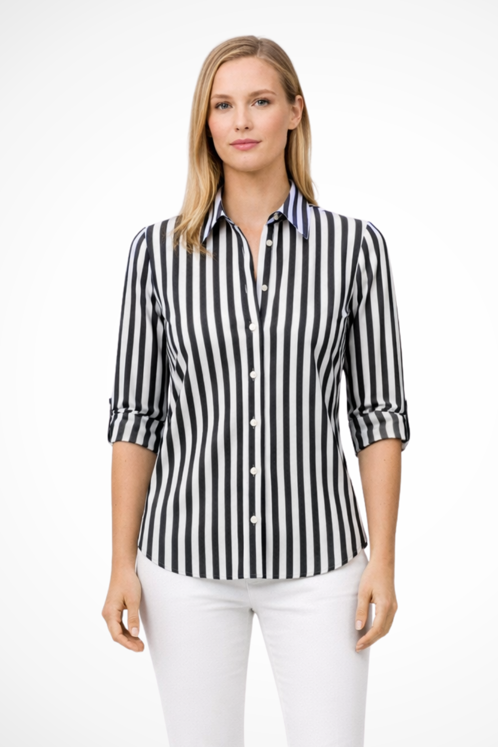 Chloe | Women Slim Fit Striped Shirt Long Sleeve Blouse
