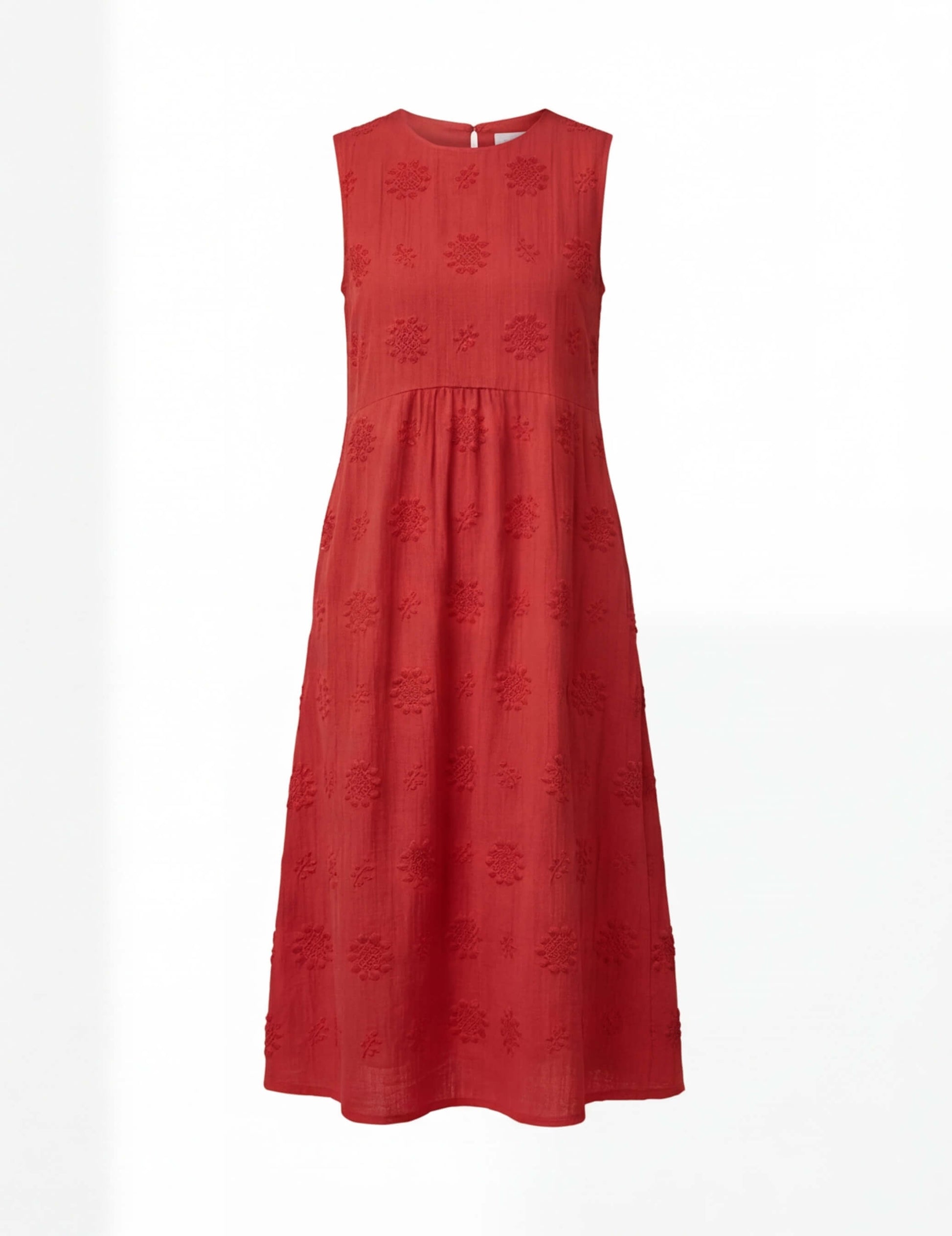 Women’s Dress – Embroidered Sleeveless Midi Dress