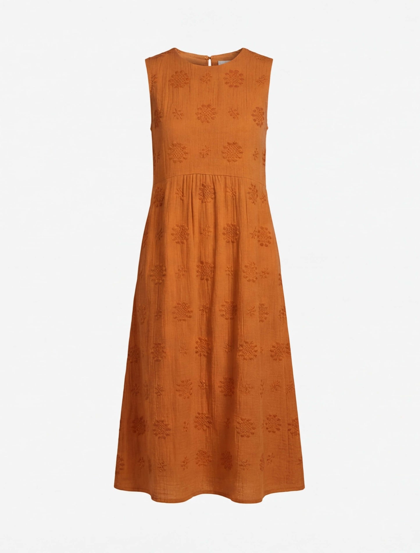 Women’s Dress – Embroidered Sleeveless Midi Dress