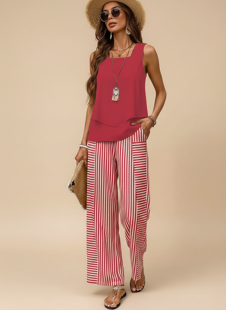 Women’s Two-Piece Summer Set – Effortless Elegance & Breezy Comfort