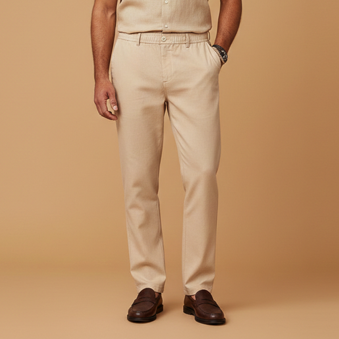 Men's Casual Summer Trousers with Elasticated Waistband