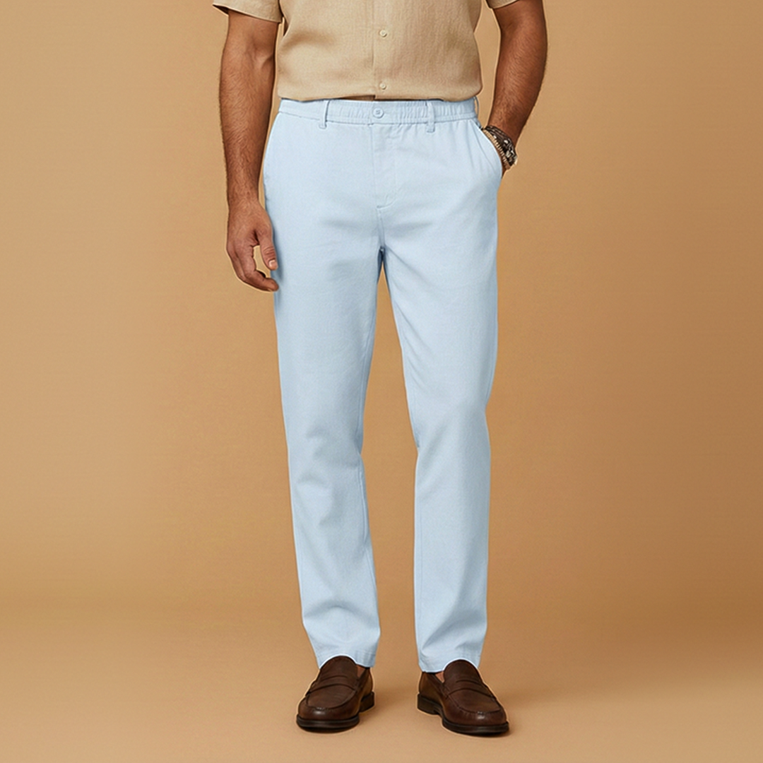 Men's Casual Summer Trousers with Elasticated Waistband