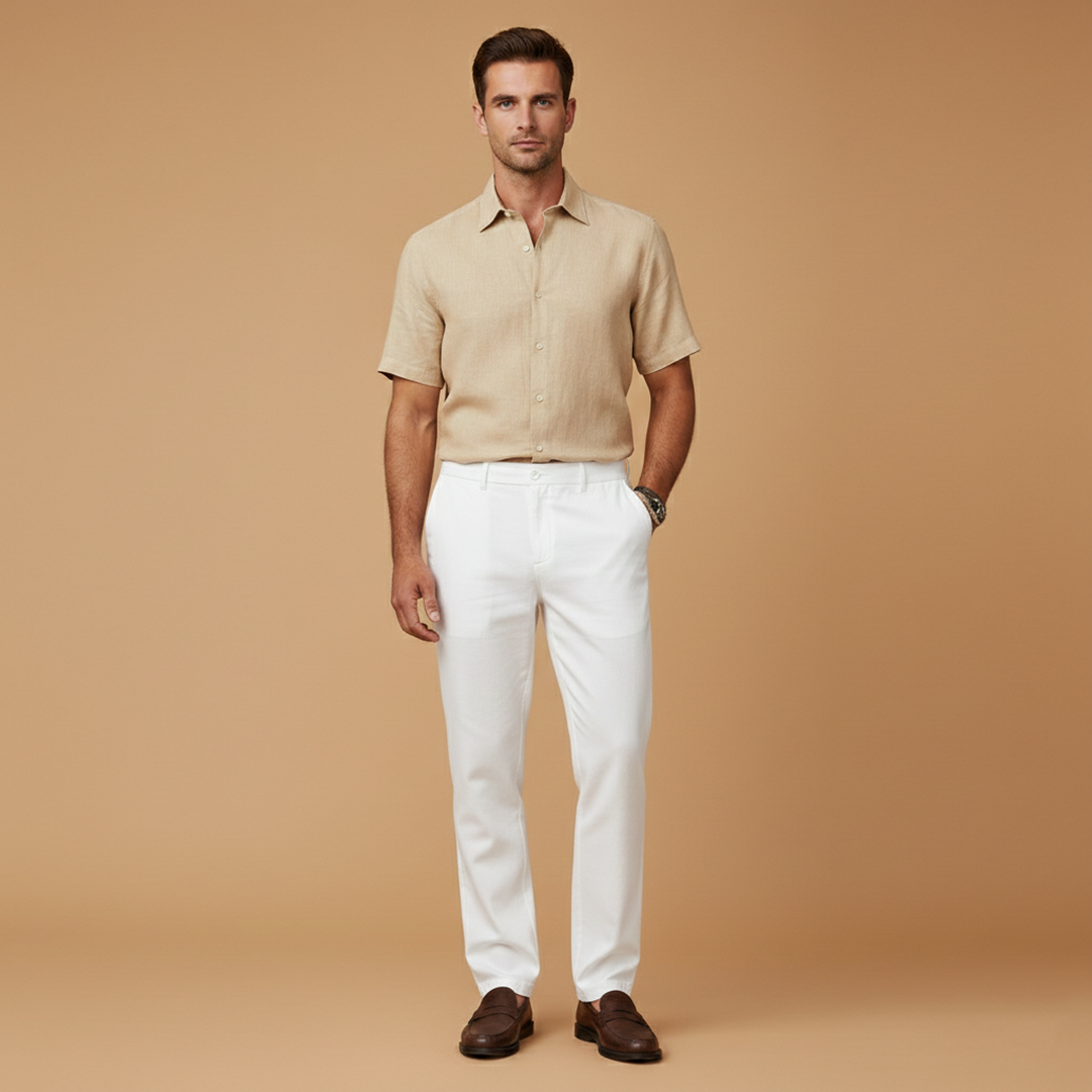 Men's Casual Summer Trousers with Elasticated Waistband