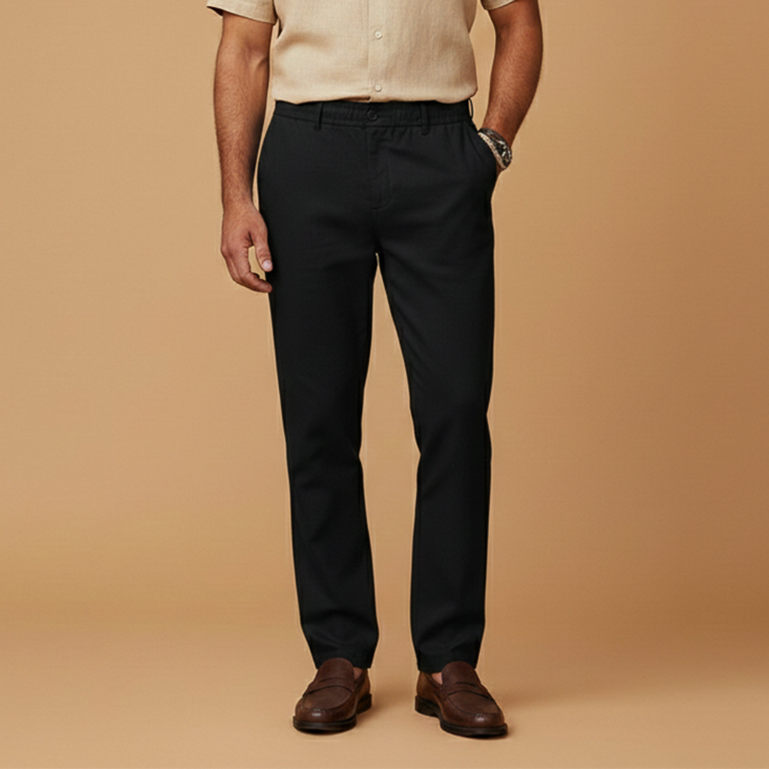 Men's Casual Summer Trousers with Elasticated Waistband