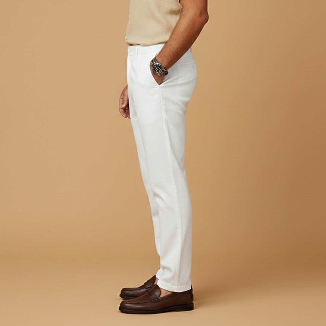 Men's Casual Summer Trousers with Elasticated Waistband