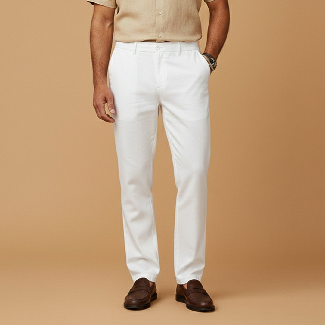 Men's Casual Summer Trousers with Elasticated Waistband