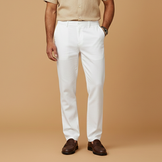Men's Casual Summer Trousers with Elasticated Waistband