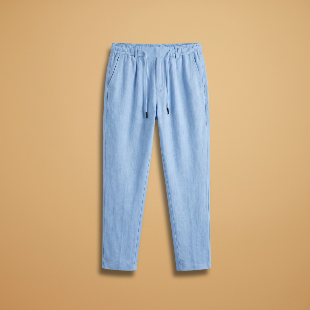 Men's Casual Trousers with Elasticated Waistband and Side Pockets