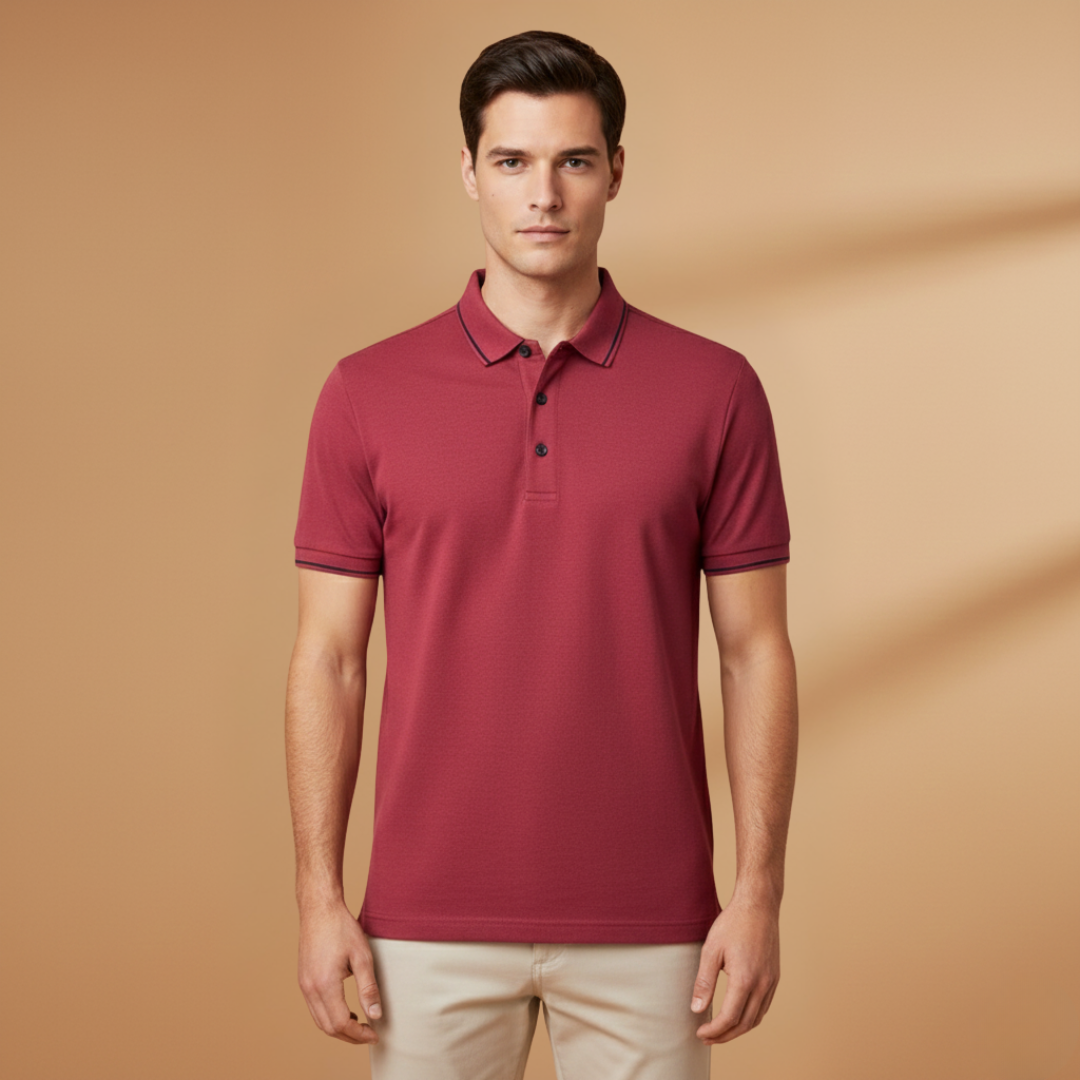 Tommy Men’s Polo Shirt with Classic Collar and Short Sleeves