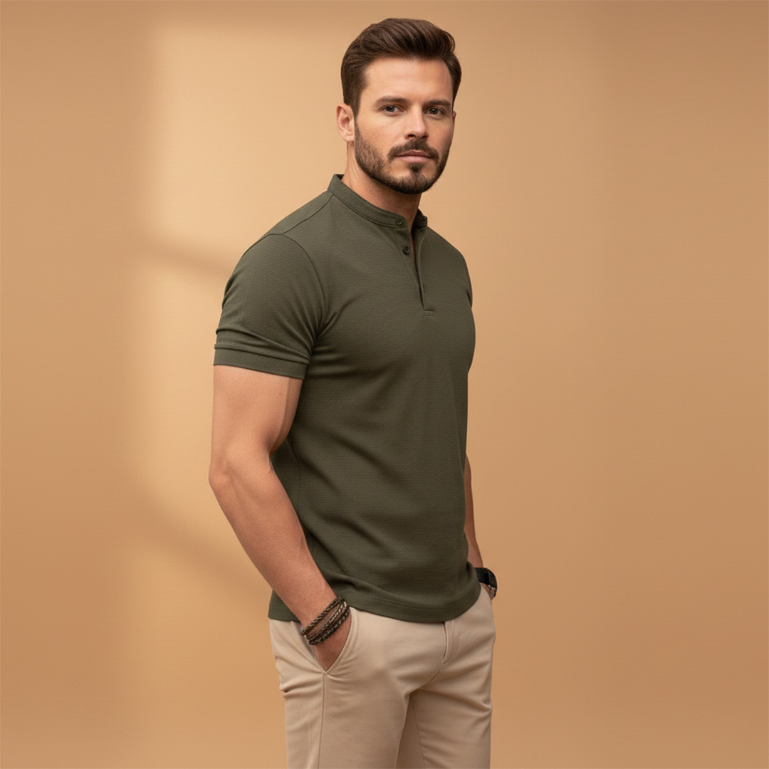 Men’s Polo Shirt with Short Sleeves and Cotton Fabric for Everyday Wear