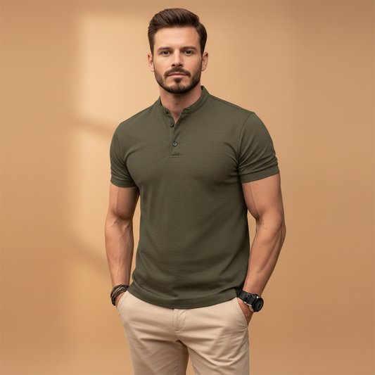 Men’s Polo Shirt with Short Sleeves and Cotton Fabric for Everyday Wear