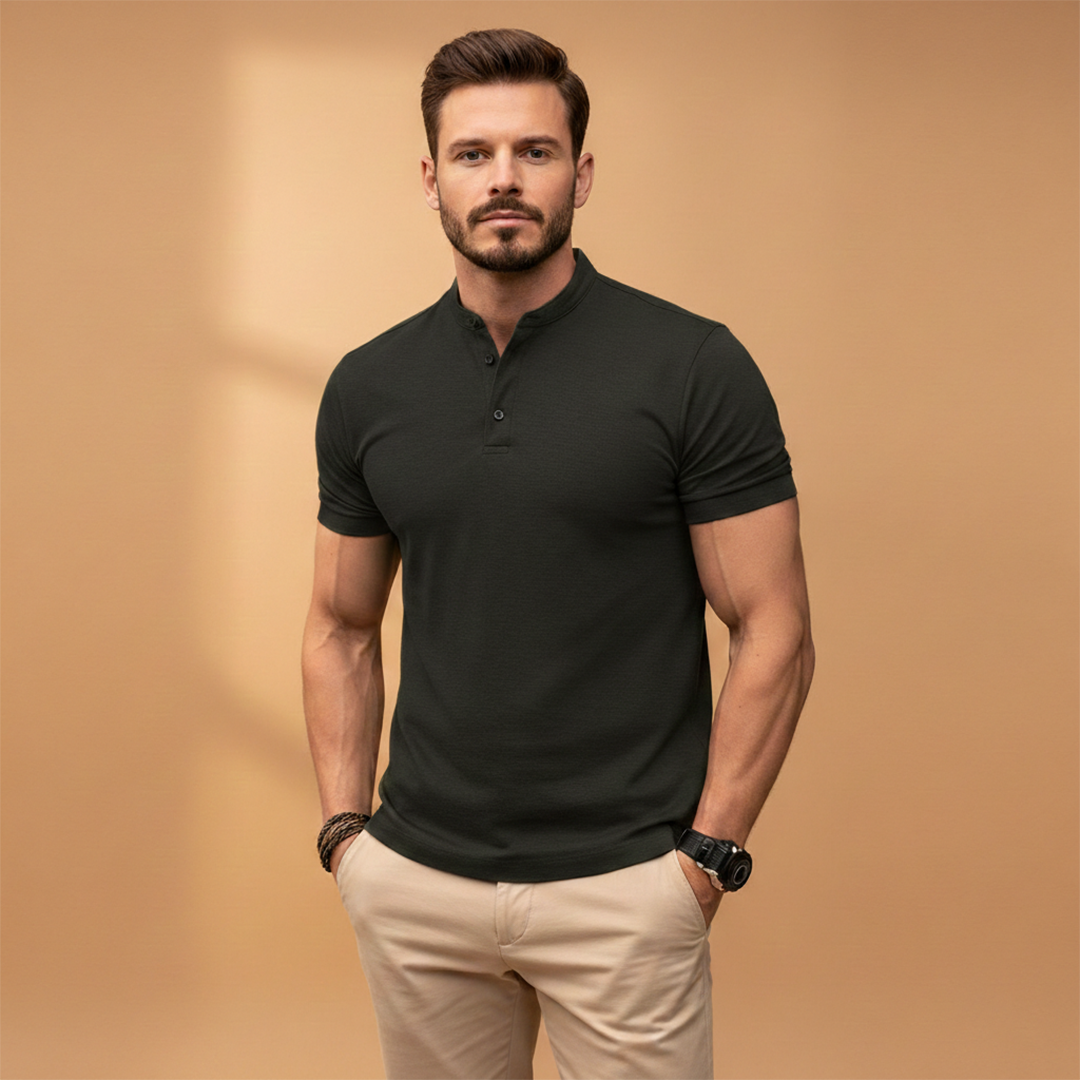 Men’s Polo Shirt with Short Sleeves and Cotton Fabric for Everyday Wear