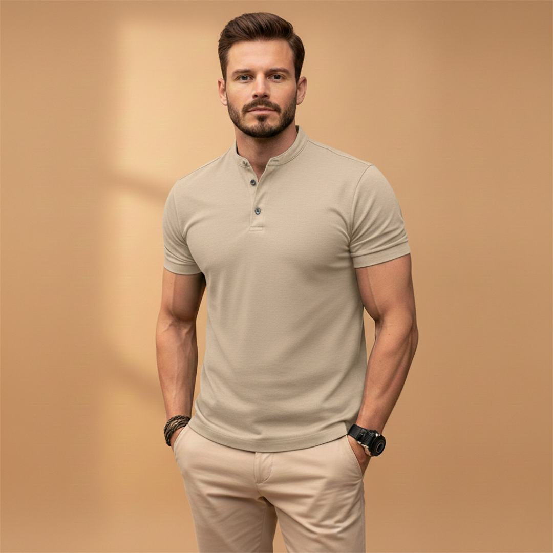 Men’s Polo Shirt with Short Sleeves and Cotton Fabric for Everyday Wear