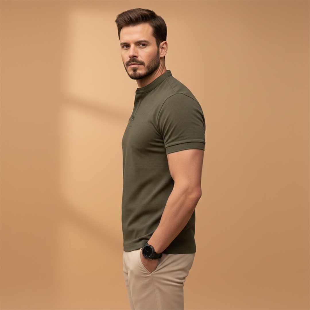 Men’s Polo Shirt with Short Sleeves and Cotton Fabric for Everyday Wear