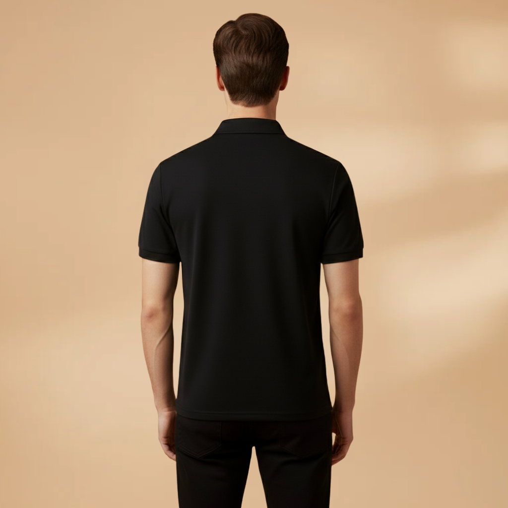 Men's Polo Shirt with Zip Closure and Modern Fit