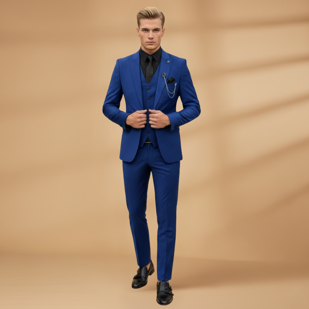 Men’s Slim Fit 3-Piece Suit for Formal Events