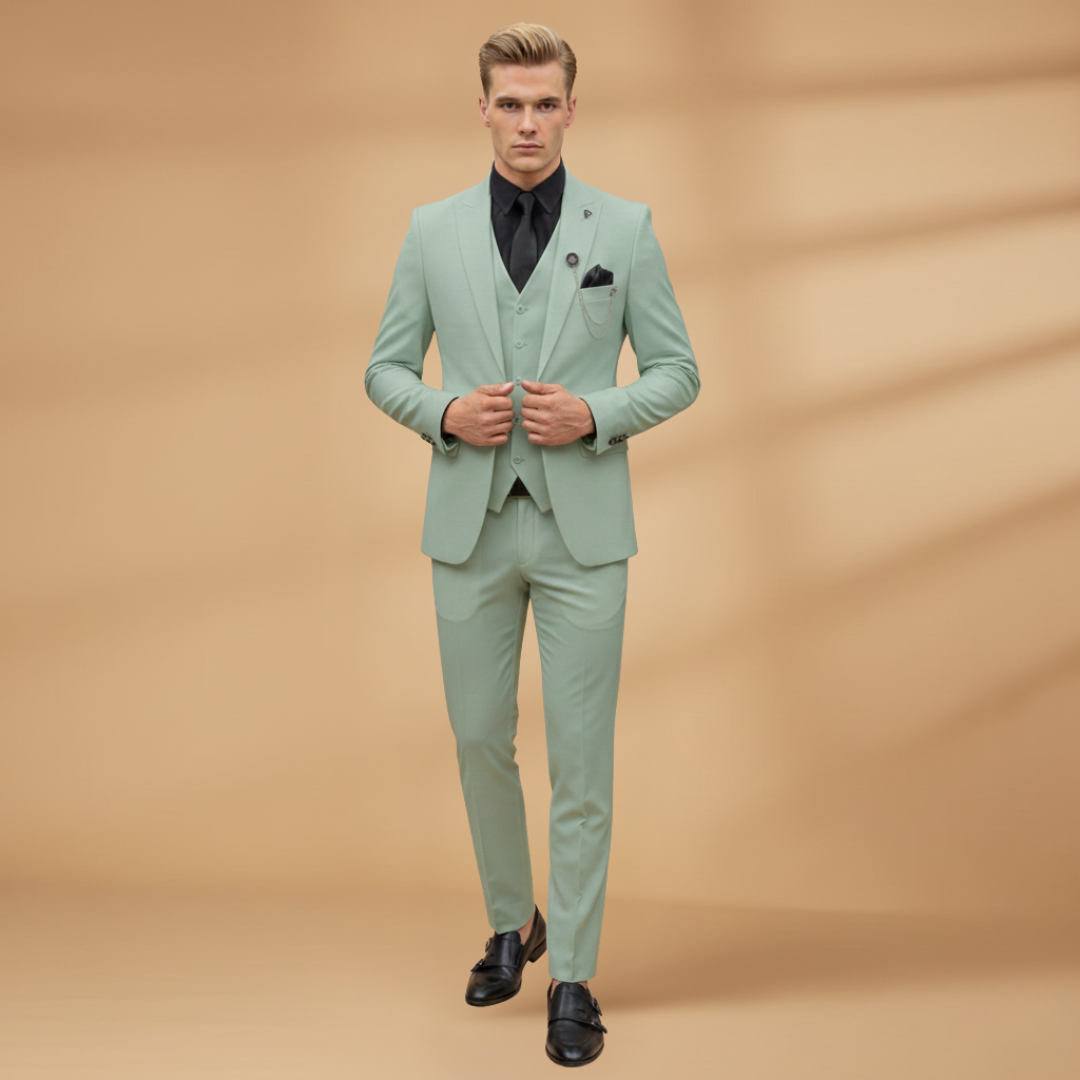 Men’s Slim Fit 3-Piece Suit for Formal Events
