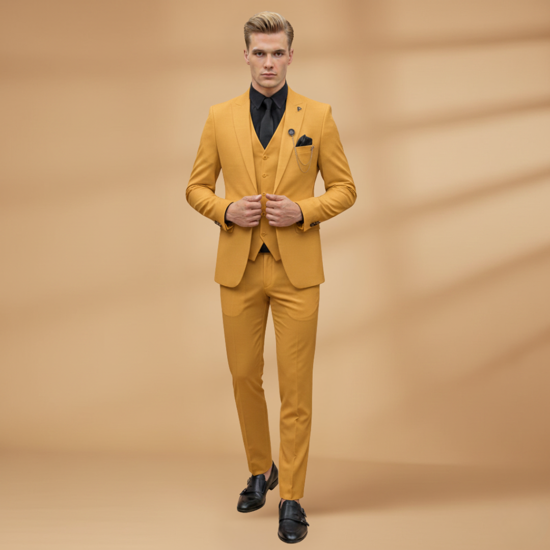 Men’s Slim Fit 3-Piece Suit for Formal Events
