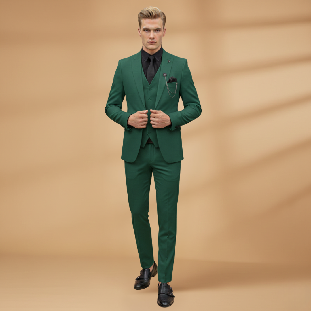 Men’s Slim Fit 3-Piece Suit for Formal Events