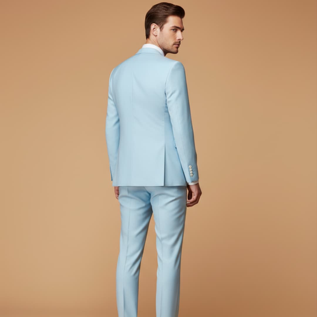 Men’s Slim Fit 3-Piece Suit with Jacket, Vest, and Trousers