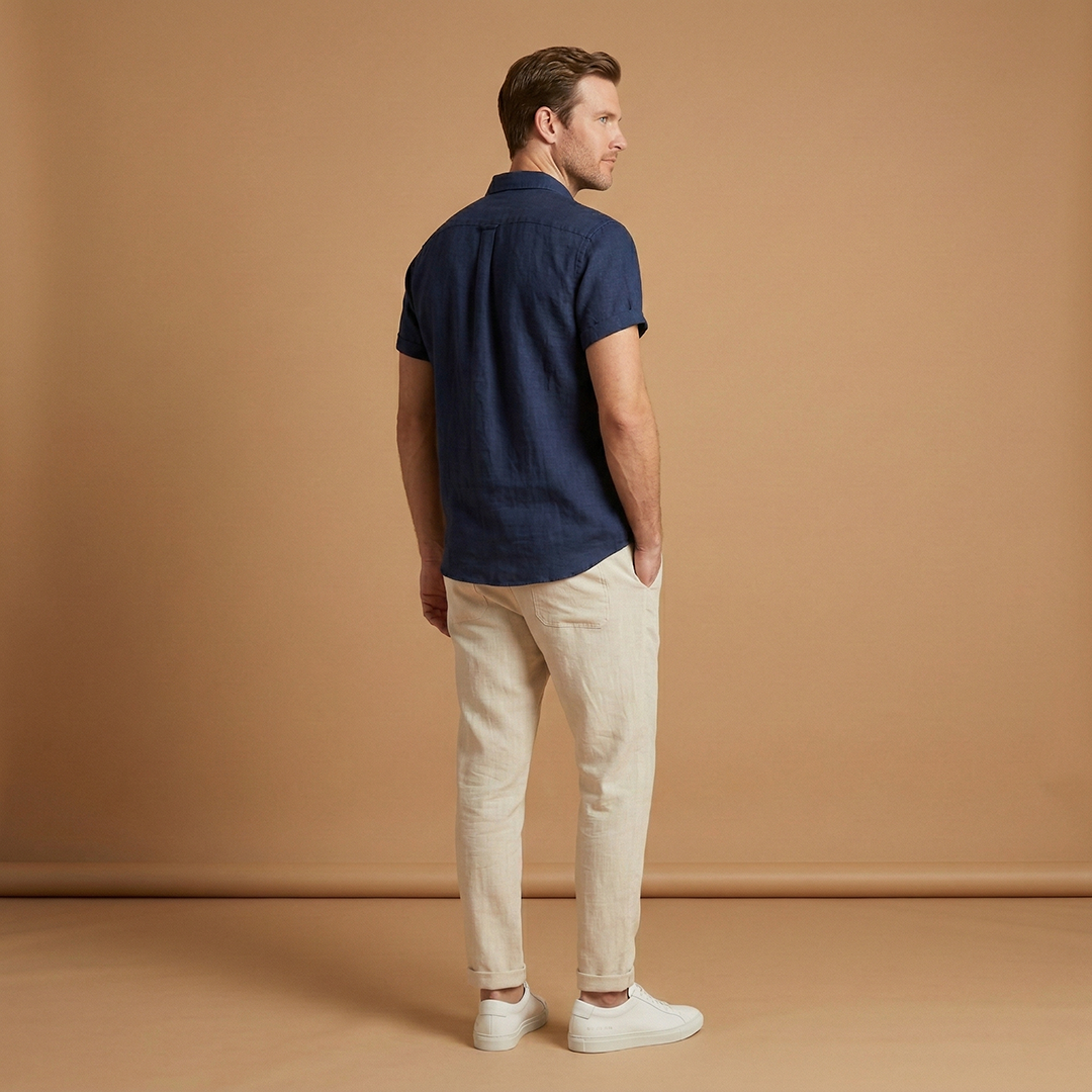 Men’s Summer Set with Short‑Sleeve Shirt and Tapered Trousers