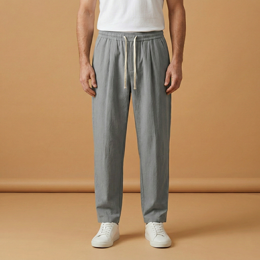 Men's Summer Trousers with Loose Fit and Piped Pockets