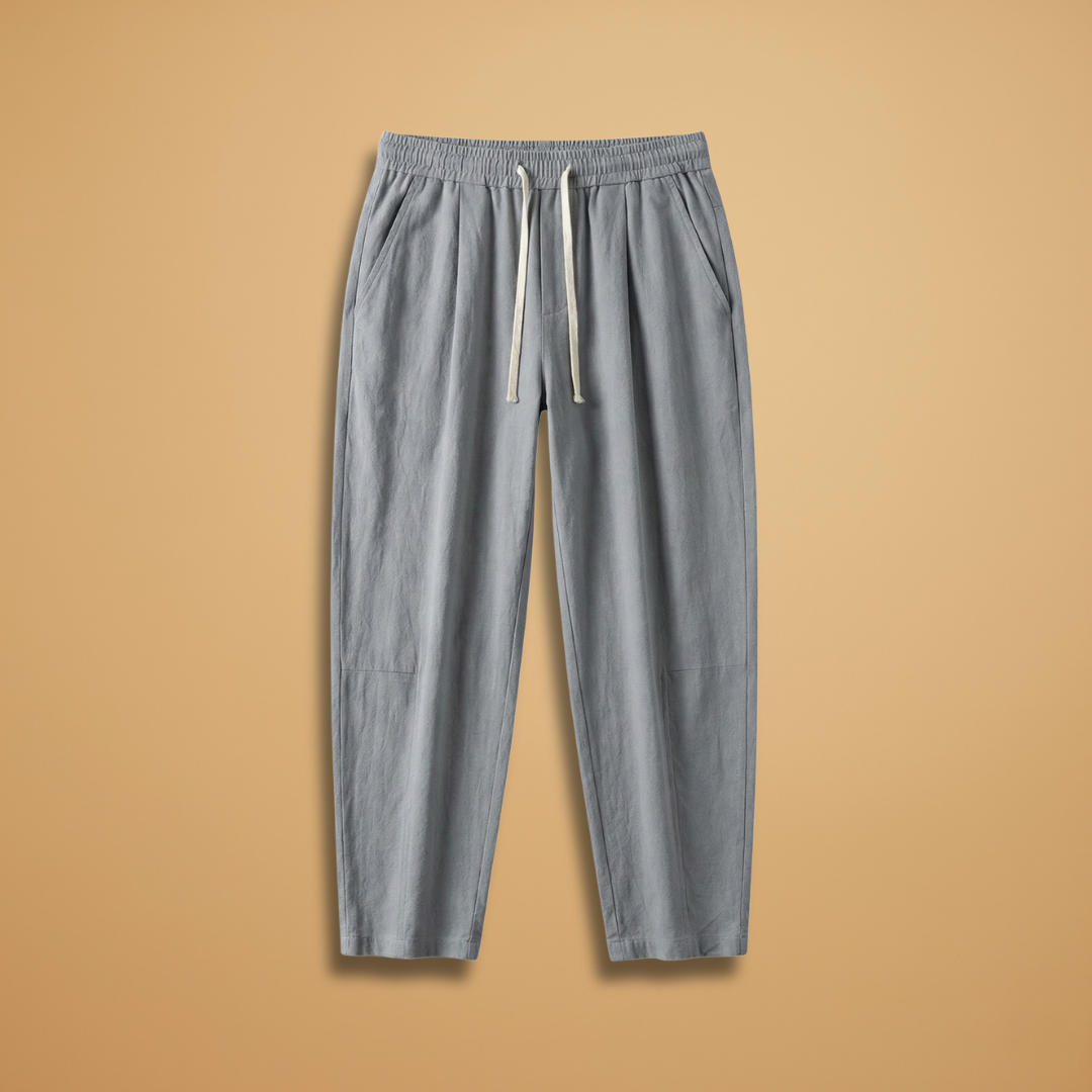 Men's Summer Trousers with Loose Fit and Piped Pockets