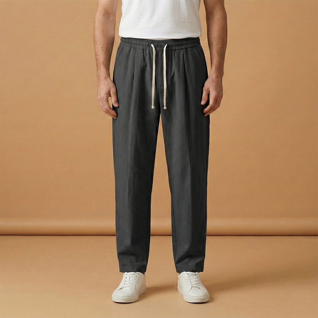 Men's Summer Trousers with Loose Fit and Piped Pockets