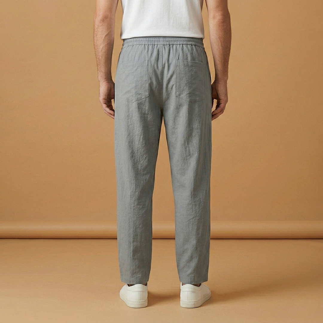 Men's Summer Trousers with Loose Fit and Piped Pockets