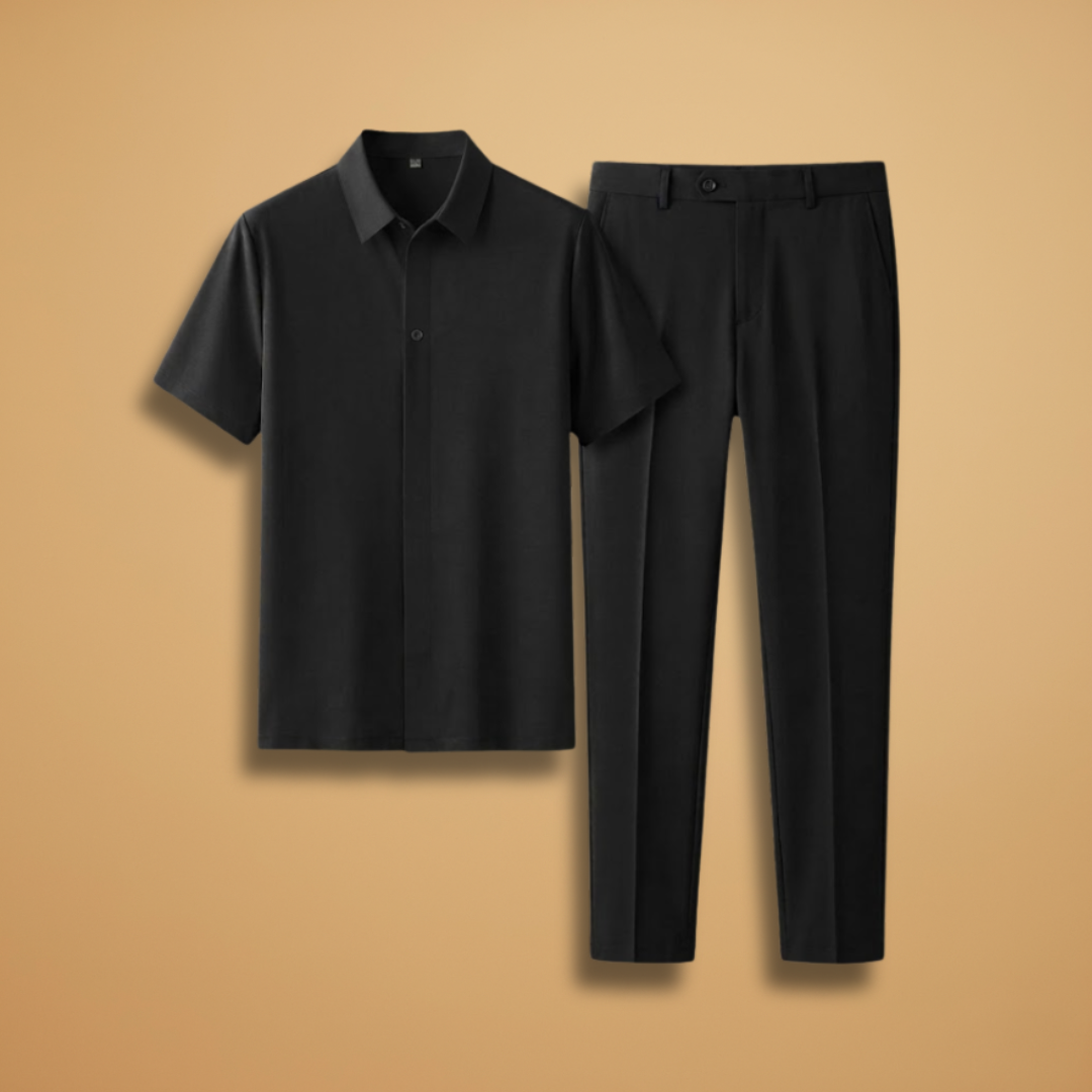 Men’s Summer Two‑Piece with Shirt and Slim Trousers