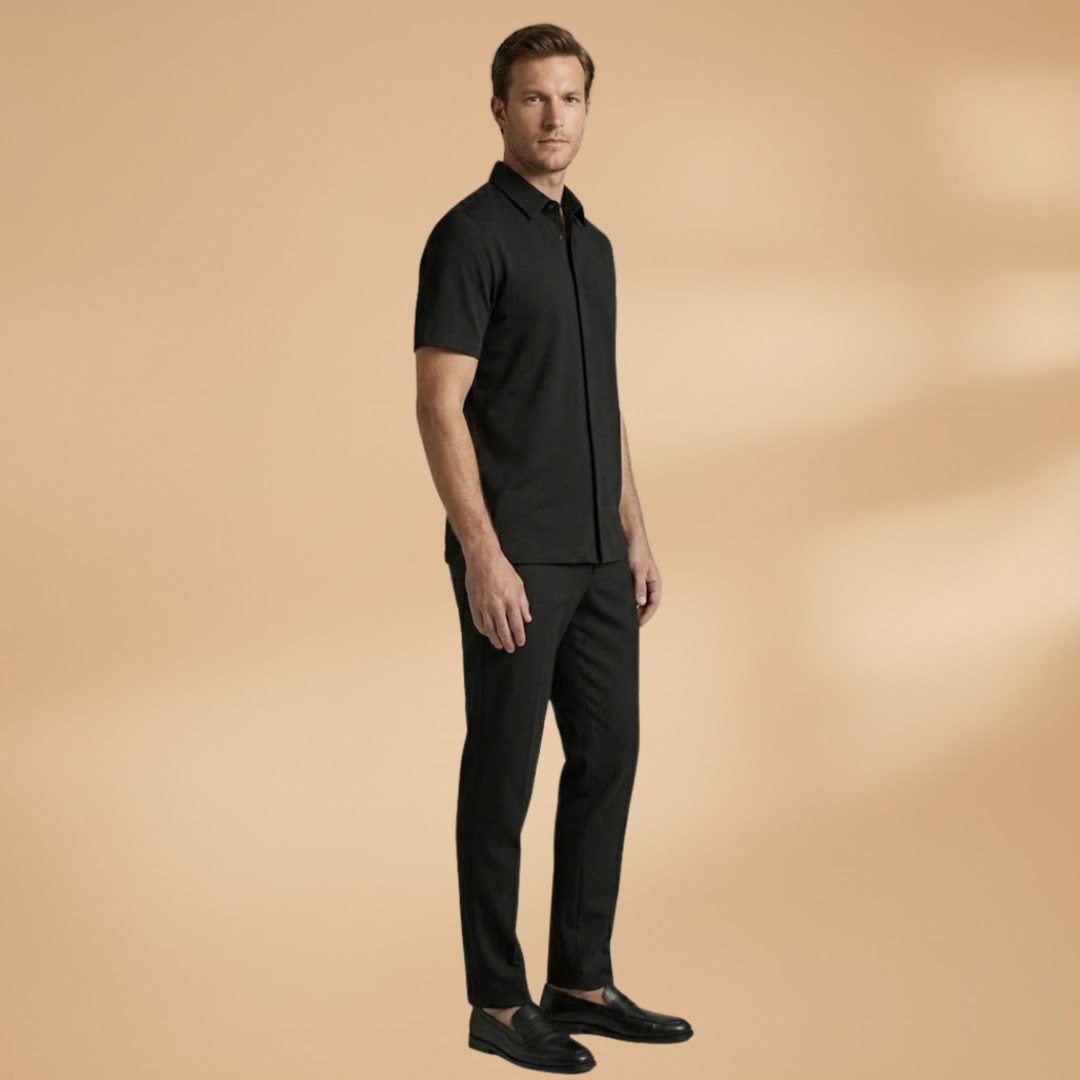 Men’s Summer Two‑Piece with Shirt and Slim Trousers