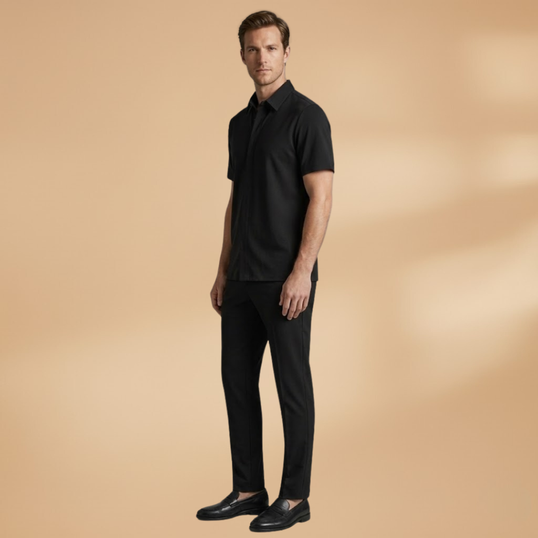 Men’s Summer Two‑Piece with Shirt and Slim Trousers