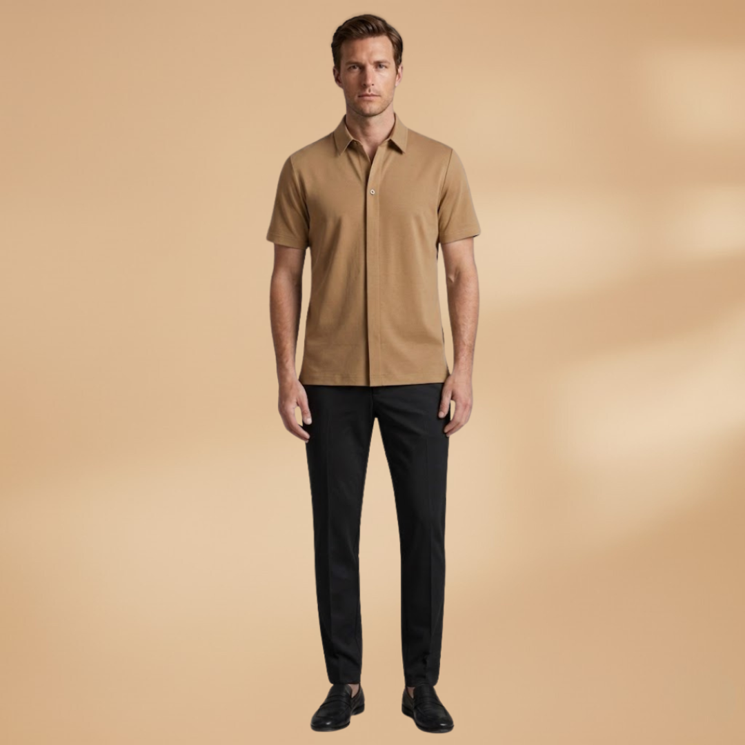 Men’s Summer Two‑Piece with Shirt and Slim Trousers
