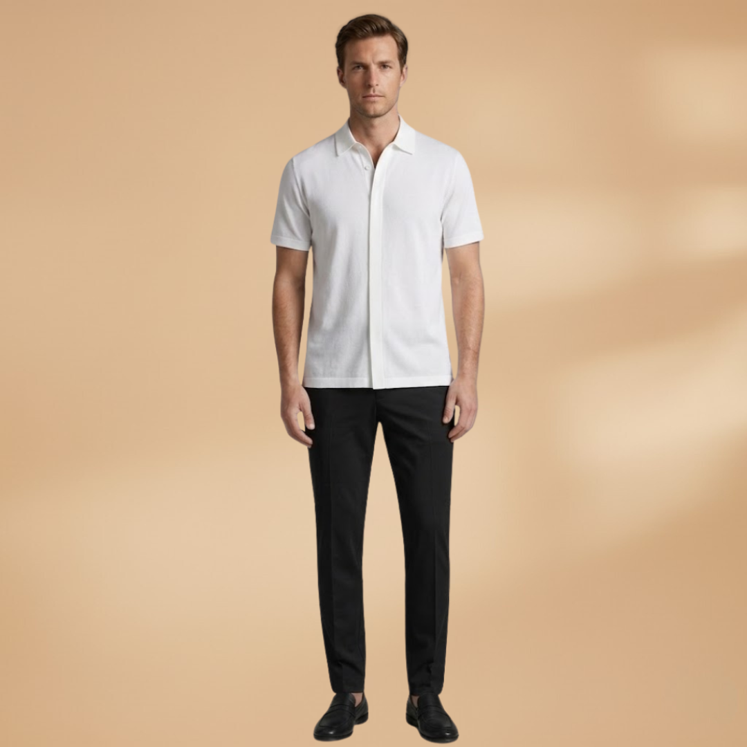 Men’s Summer Two‑Piece with Shirt and Slim Trousers