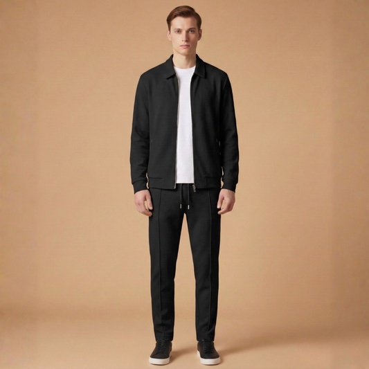 Men’s Tracksuit Set with Zip Jacket and Straight Pants