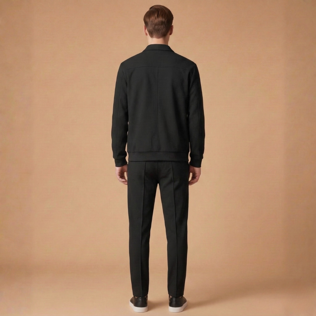 Men’s Tracksuit Set with Zip Jacket and Straight Pants