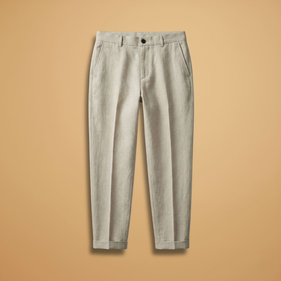 Men's Trousers with Regular Fit and Lightweight Fabric