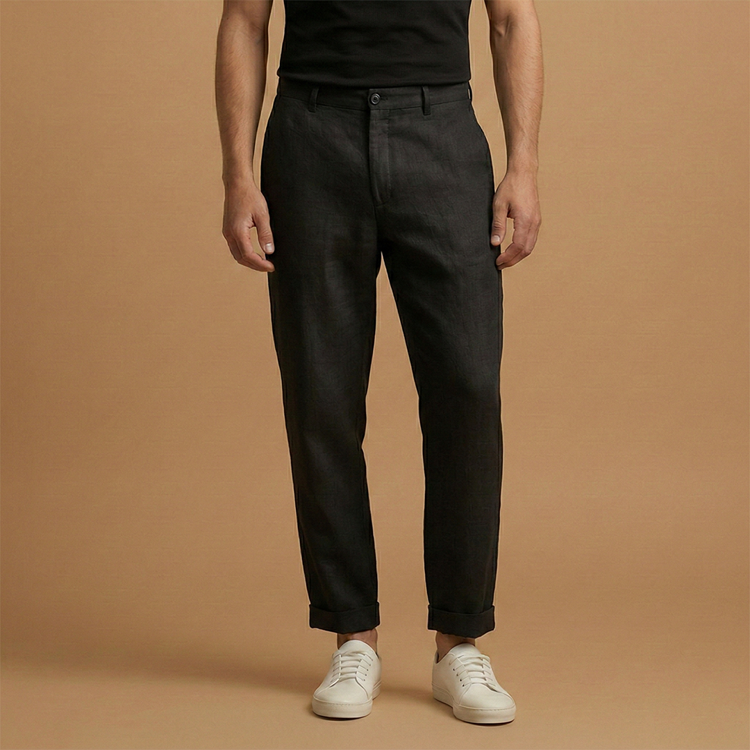 Men's Trousers with Regular Fit and Lightweight Fabric